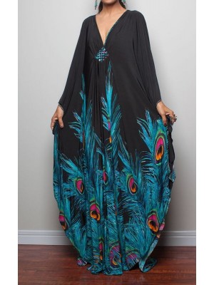 Copricostume Vestito Spolverino Donna Mare Caftano Boho Chic Maxi Dress COV0272